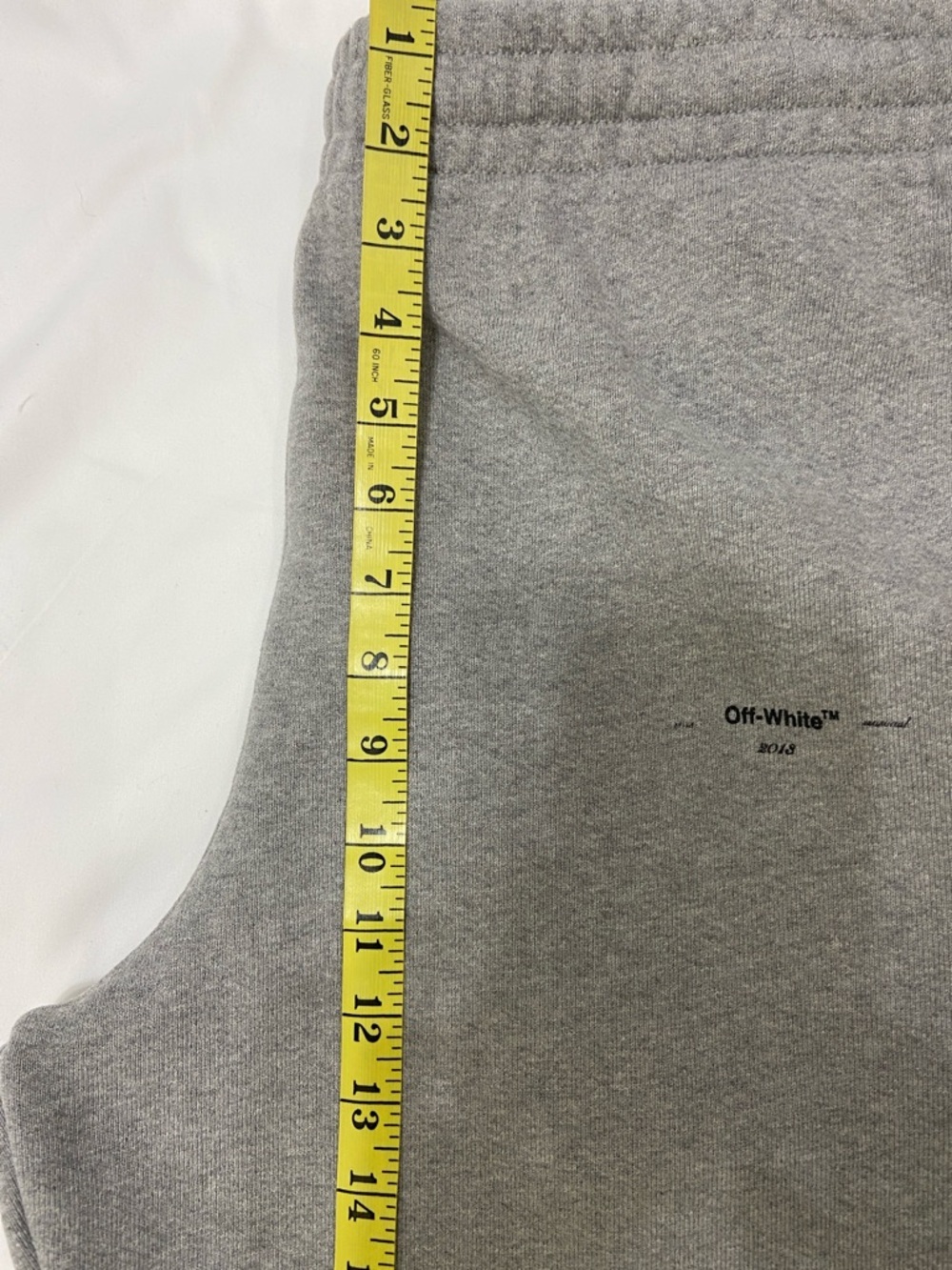 Off-White Men’s Gray Long Sweatpants With Elastic At Waist And Ankle.Size- XL . - Picture 6 of 15
